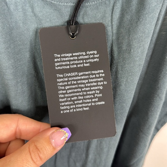 Chaser Women's Medium Dark Teal Camisole Tank Top - Picture 4 of 5